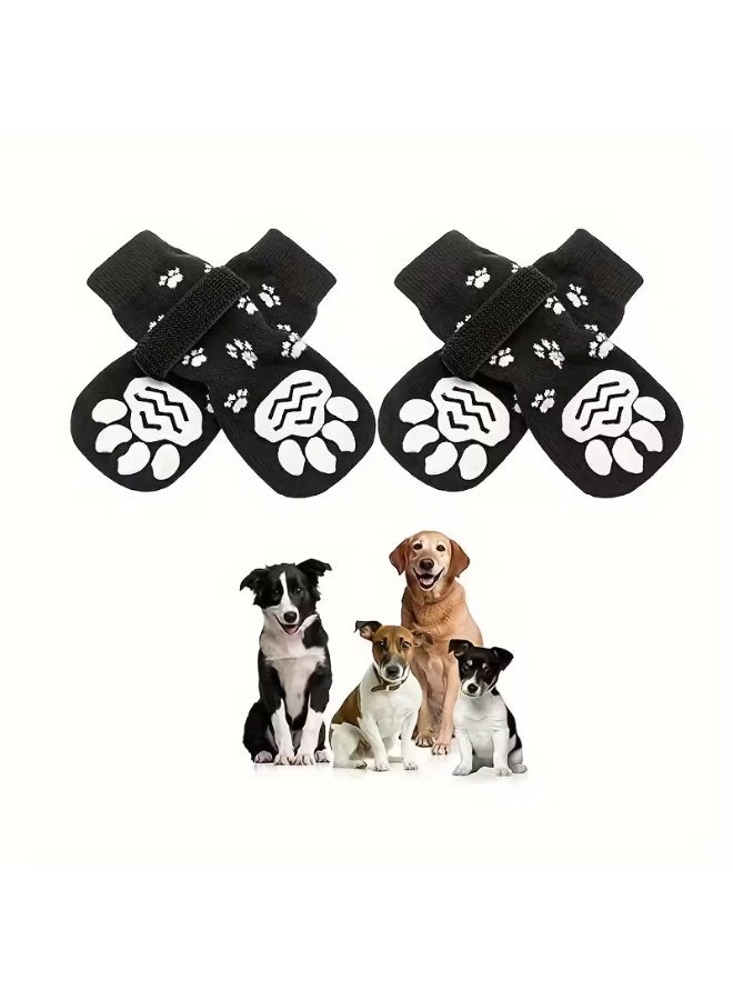 4pcs Waterproof Dog Non-slip Socks, Pet Shoes, Breathable Outdoor Accessories M Size